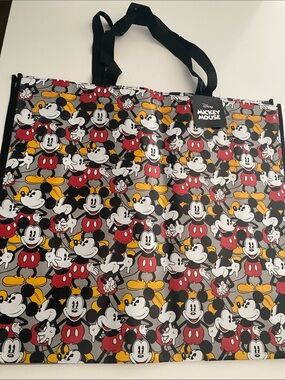 Disney Mickey Mouse Black Red Yellow Patterned Reusable Bag